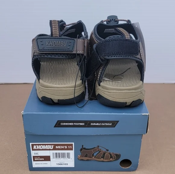 Khombu Mens Brown Fisherman Closed Toe Sandals  Size 11 BRAND NEW - Picture 2 of 9